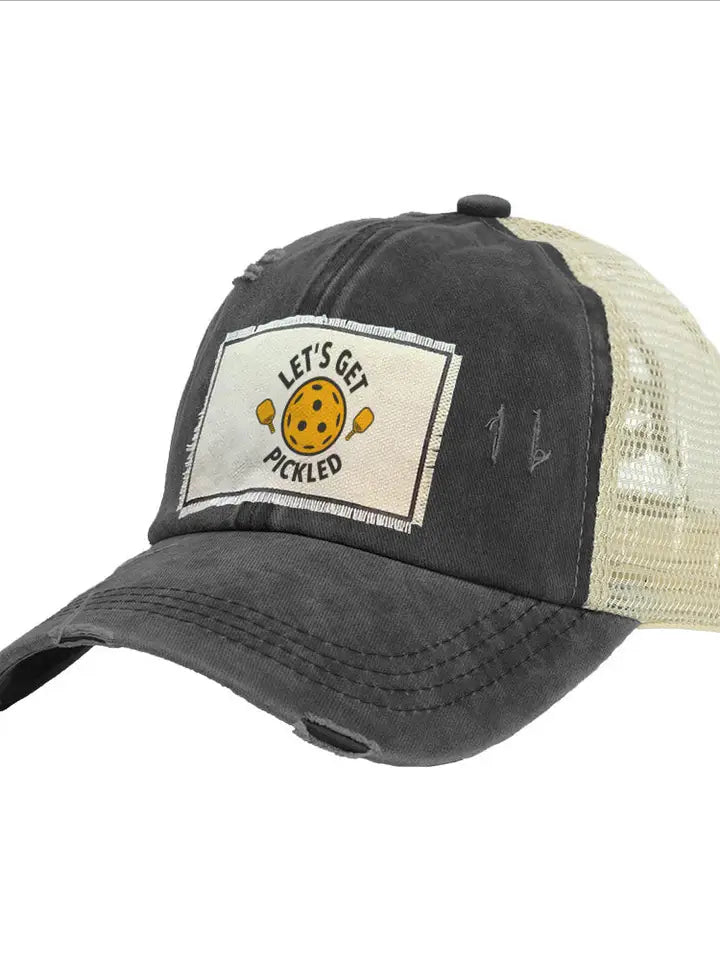 Let's Get Pickled Distressed Trucker Hat