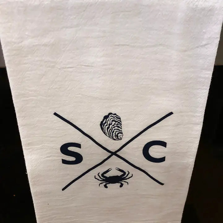 South Carolina Oyster Crab Tea Towel