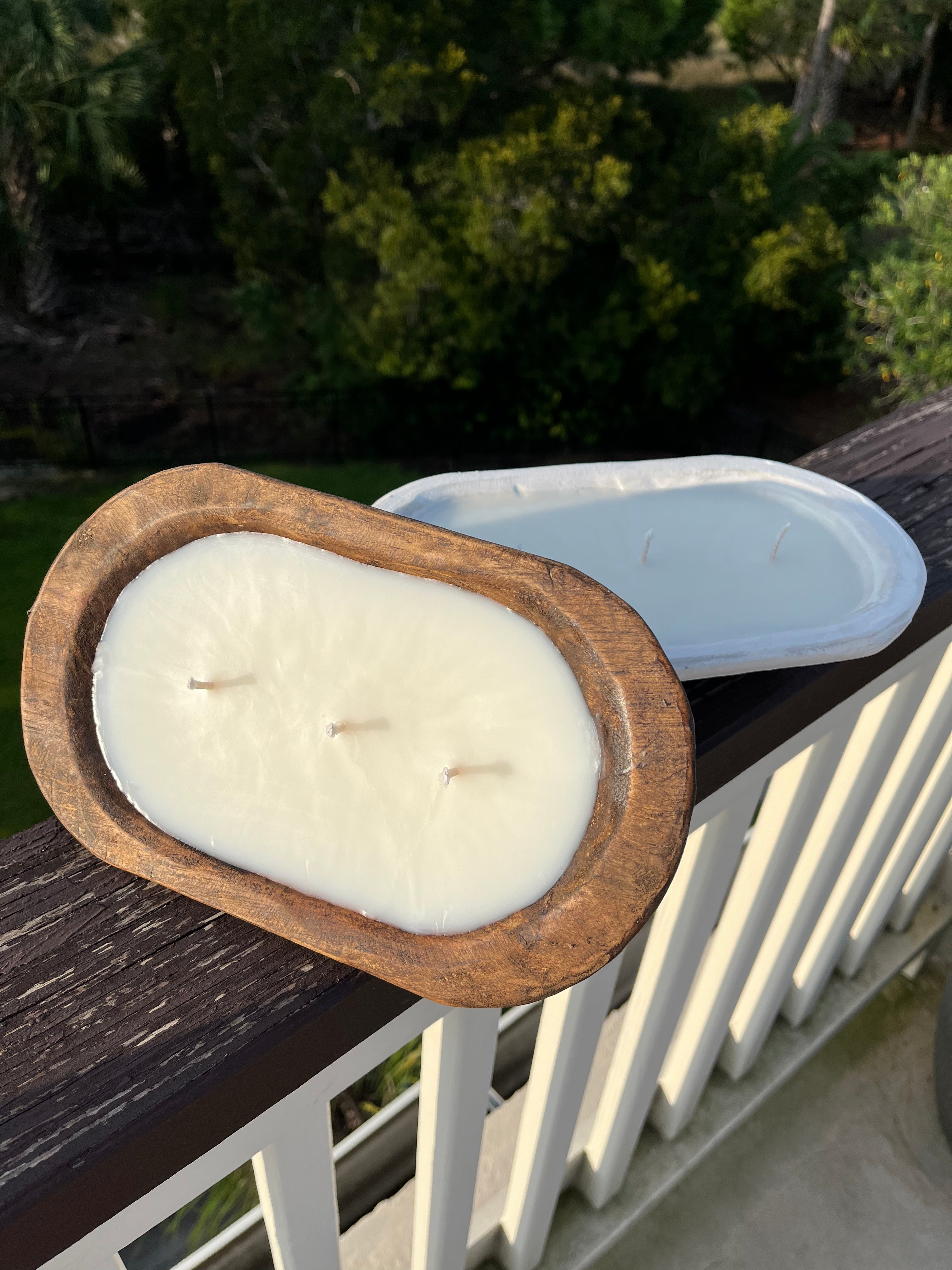 Dough Bowl 2 Wick Wood Candle by Bubbles Candle Co. 2 colors, many sc