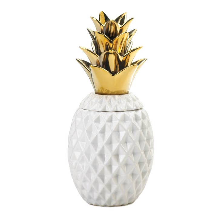13'' Gold Topped Pineapple Jar