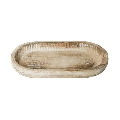 Rustic Wood Oval Tray
