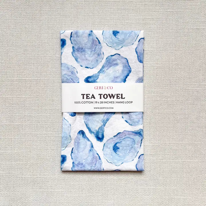 Watercolor Oyster Tea Towel