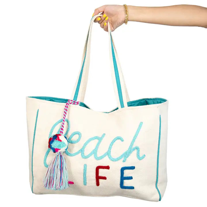 Beach Life Canvas Tote Bag