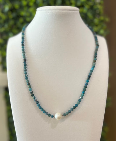 Amazonite and Freshwater Pearl Necklace