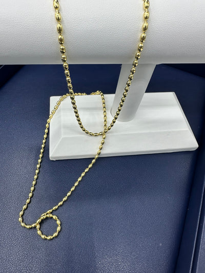 Bubbles Jewelry Bar Gold Rice Bead Chain length 16, 18 or 20 inch Necklace