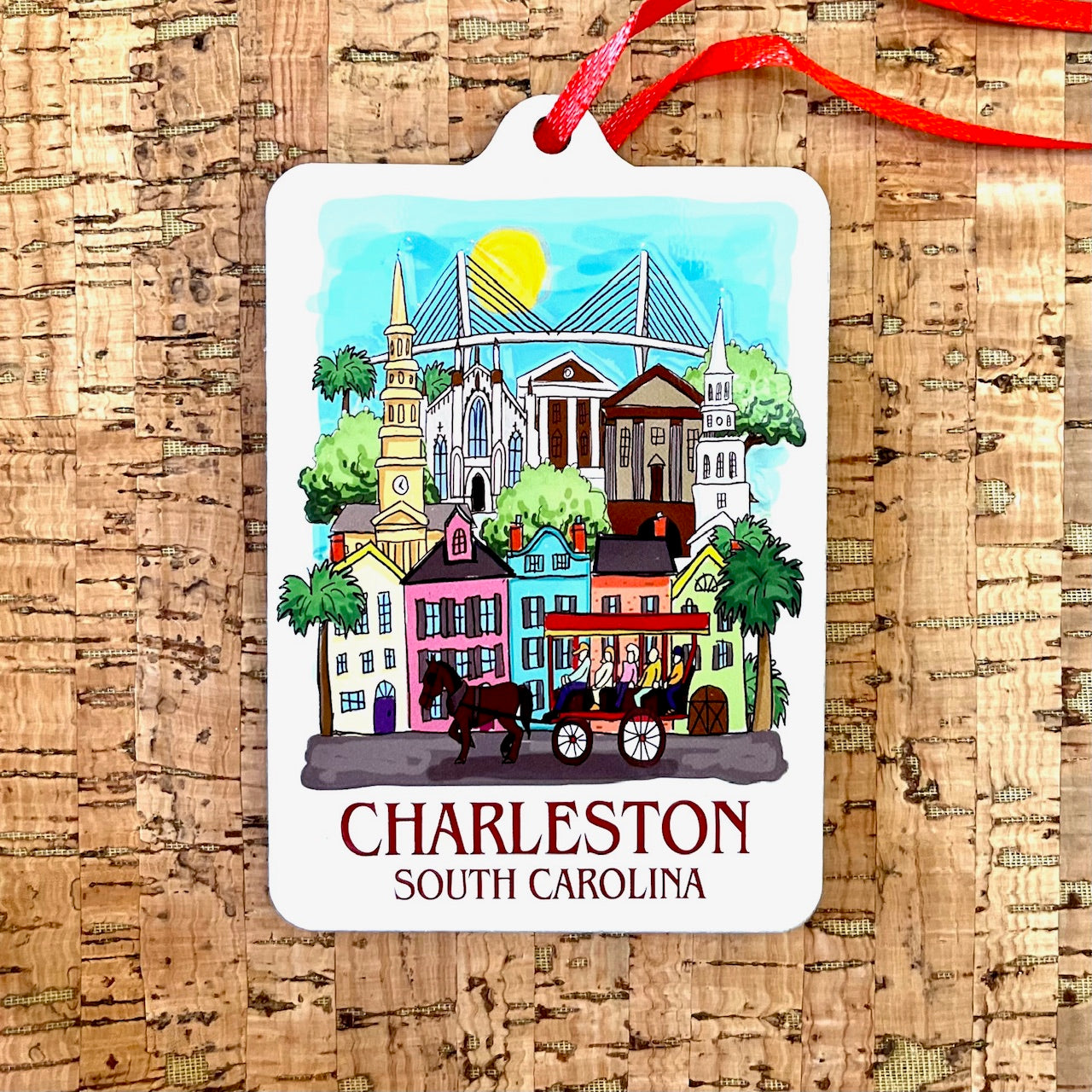 Charleston SC Rainbow Row Ornament