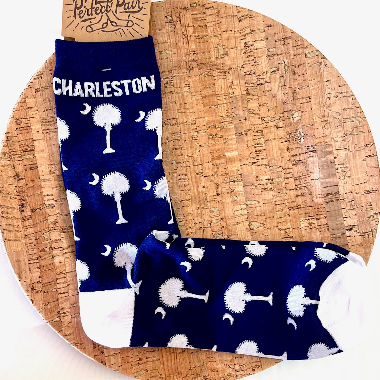 Men's South Carolina Palmetto Tree Navy Socks