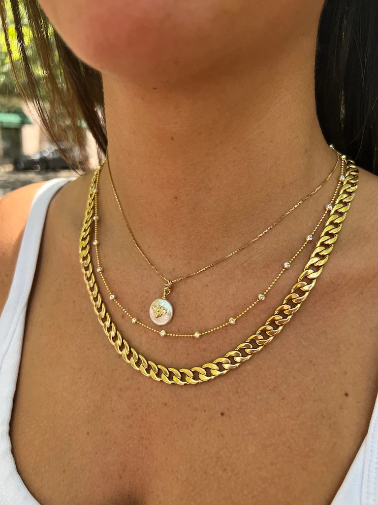 Gold Moon-Cut Necklace