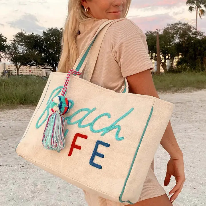 Beach Life Canvas Tote Bag