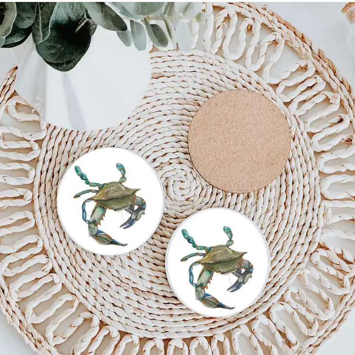 Realism Style Blue Crab Coasters
