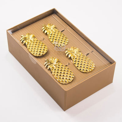 Pineapple Napkin Ring Set In Gold