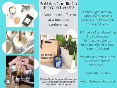 Bubbles Candle Co. Private  Candle Making Events