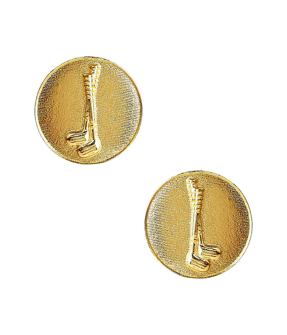 Golf Coin Gold Stud Earring