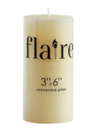 Ivory Flaire pillar candles by Creative Co-op, 2 sizes
