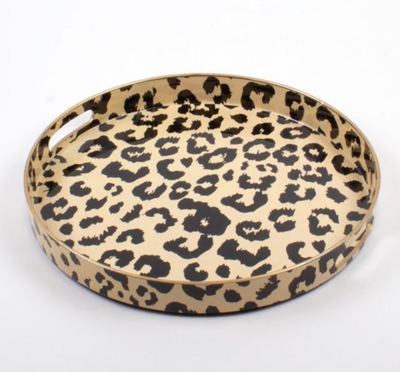 Round Tray, Leopard