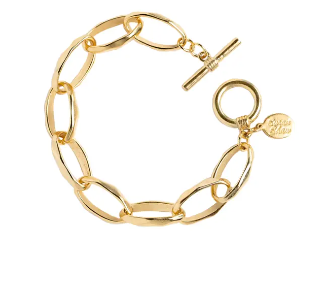 Gold Oblong Chain Bracelet