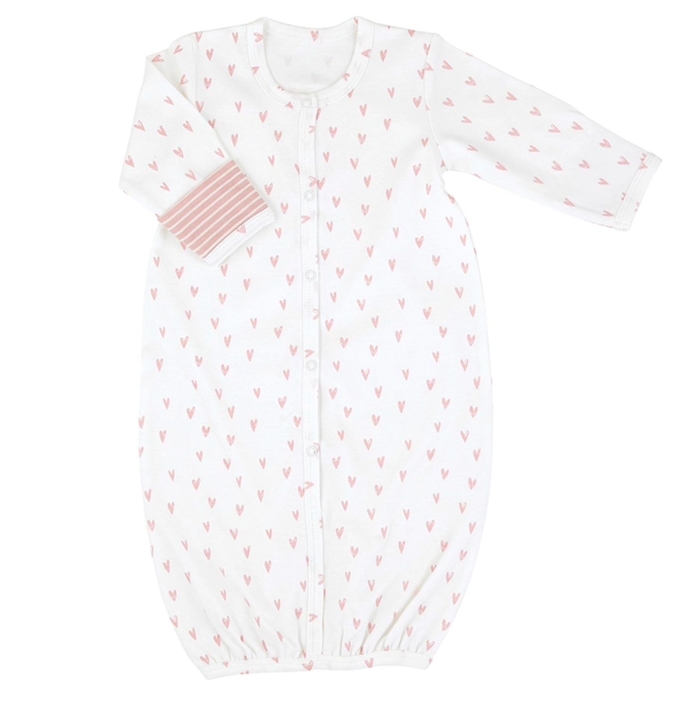 Newborn Pink Heart Stripe Gown