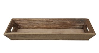 Decorative Wood Tray w/ Handles