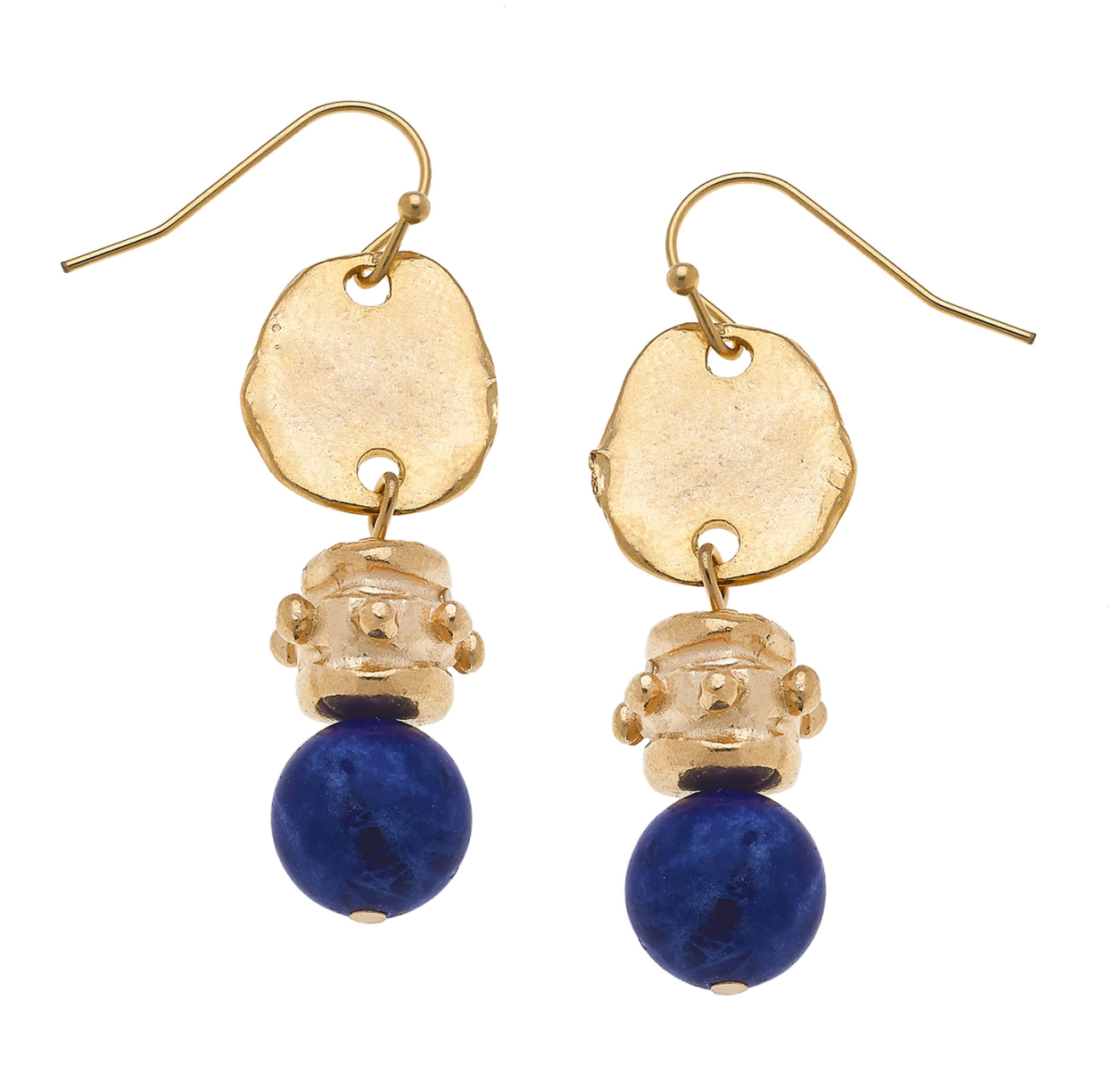 Gold Dotted Detail & Soladite Drop Earrings