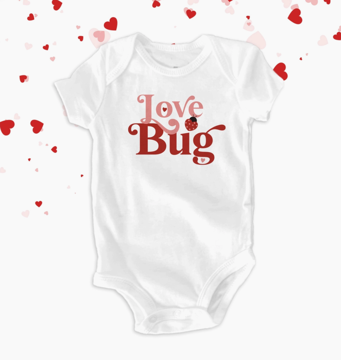 Love Bug Valentine's Day baby bodysuit