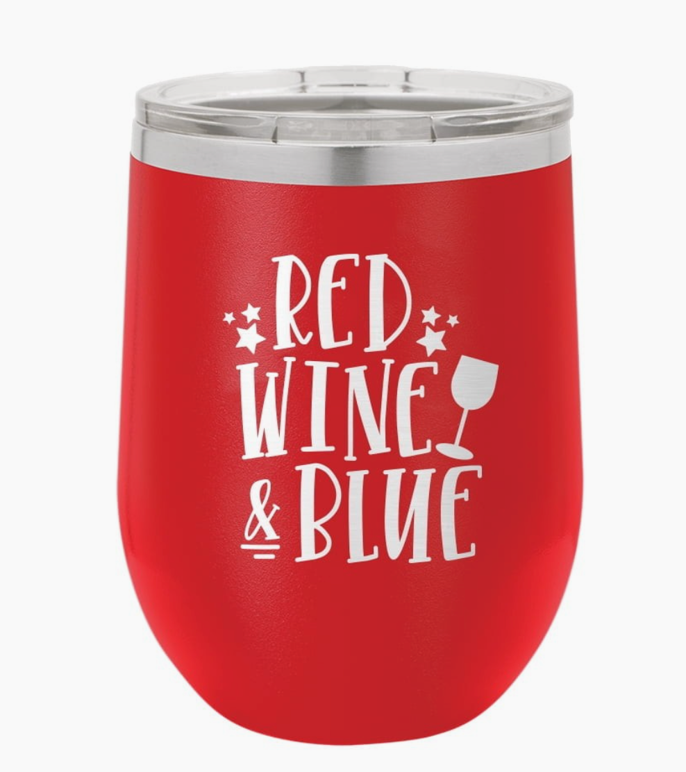 Red Wine & Blue Stainless Tumbler