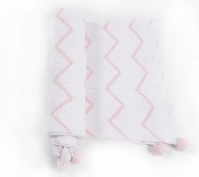 Chevron Baby Quilt, Pink or Blue