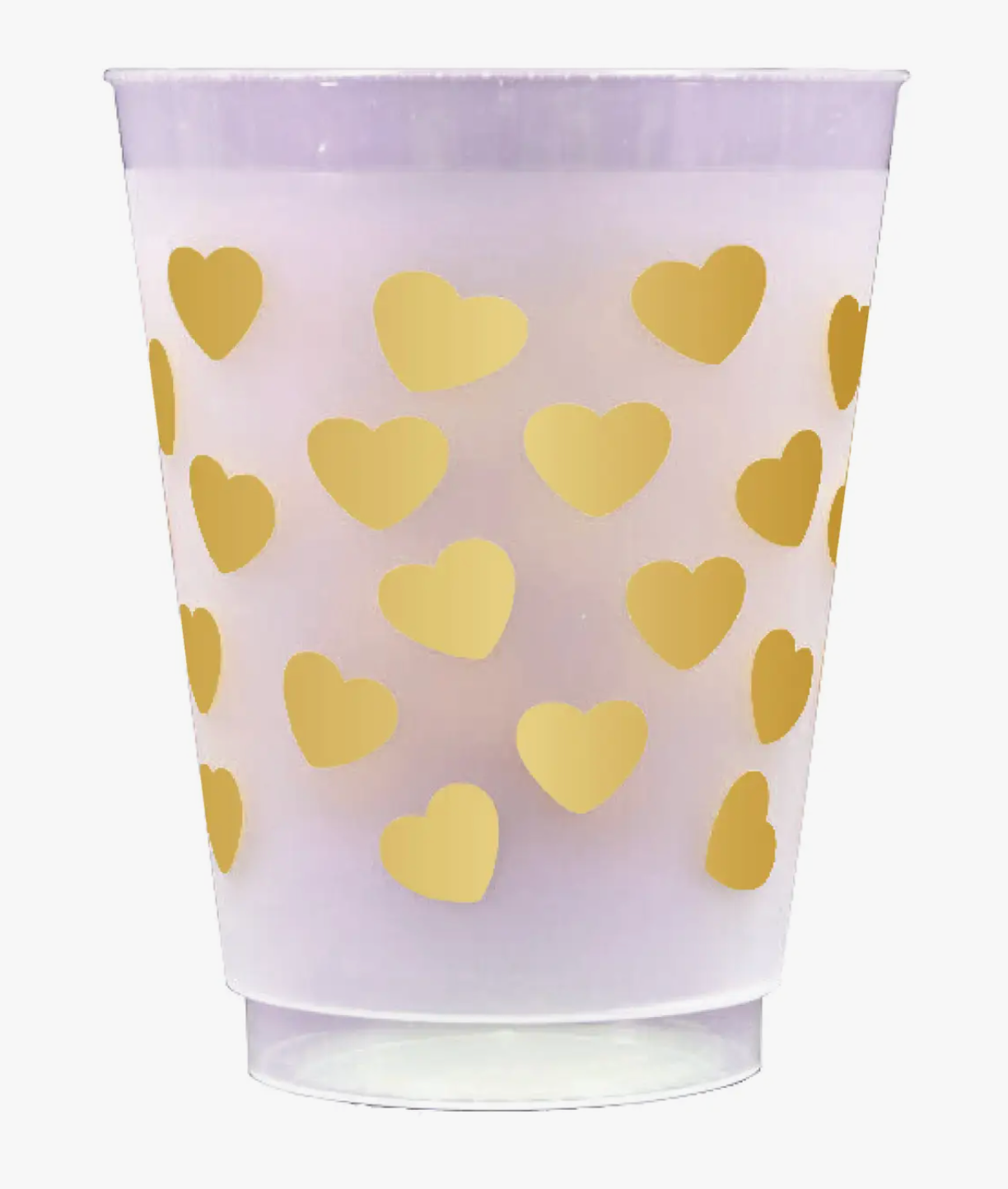 Gold Heart Valentine's Day Reusable Cups - Set of 10 Cups