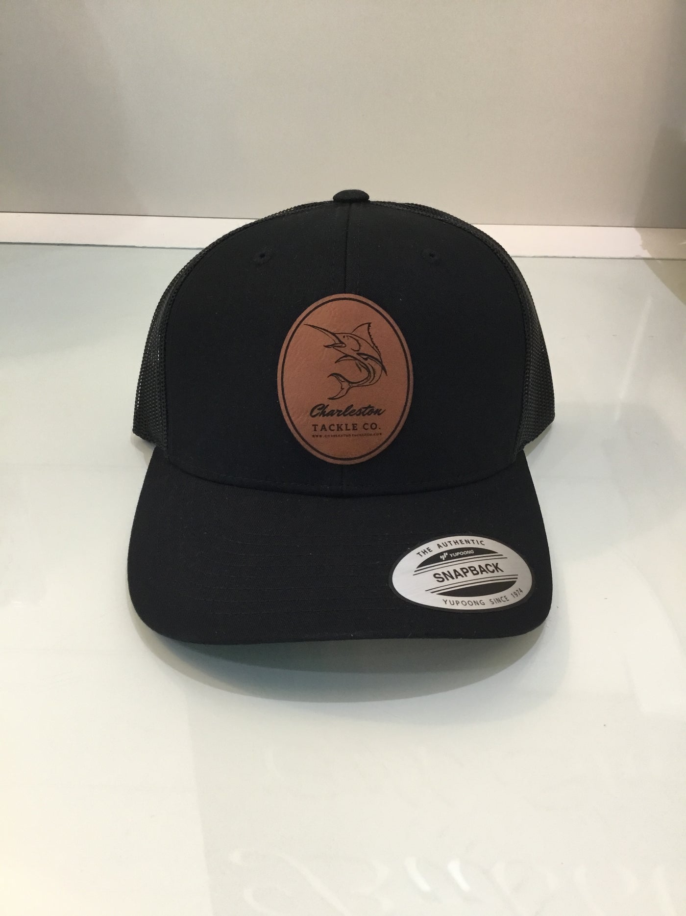 Charleston Tackle Co Leather Patch Logo Trucker Snapback Hat